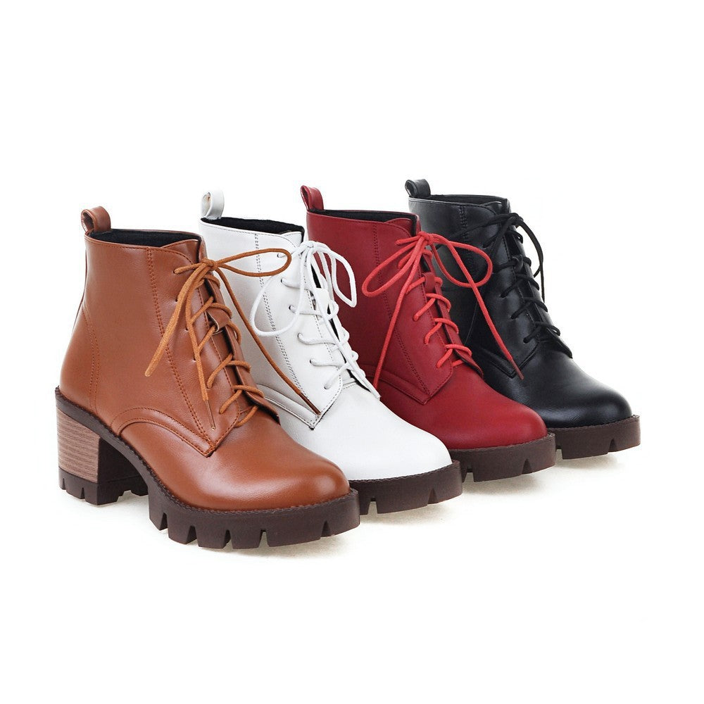 Boots with round head and thick heel 0 - Tophatter Daily Deals