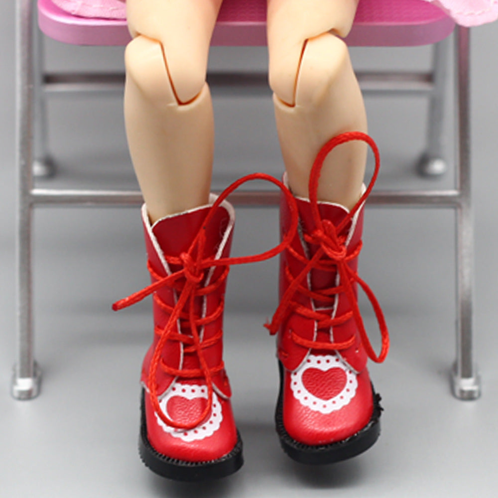 BJD Doll Boots Strap Printing Heart-shaped Doll Dress-up 41 Shoes 0 - Tophatter Daily Deals