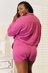 Basic Bae Buttoned Long Sleeve Top and Shorts Set Loungewear Sets - Tophatter Daily Deals