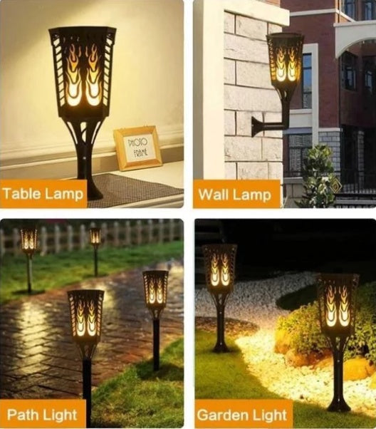 Anti-True Flame Solar Torch Light 96Led 0 - Tophatter Daily Deals