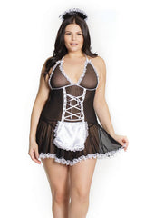 Coquette - 2578X - French Maid Chemise - Black/White - OSXL Lingerie - Tophatter Daily Deals