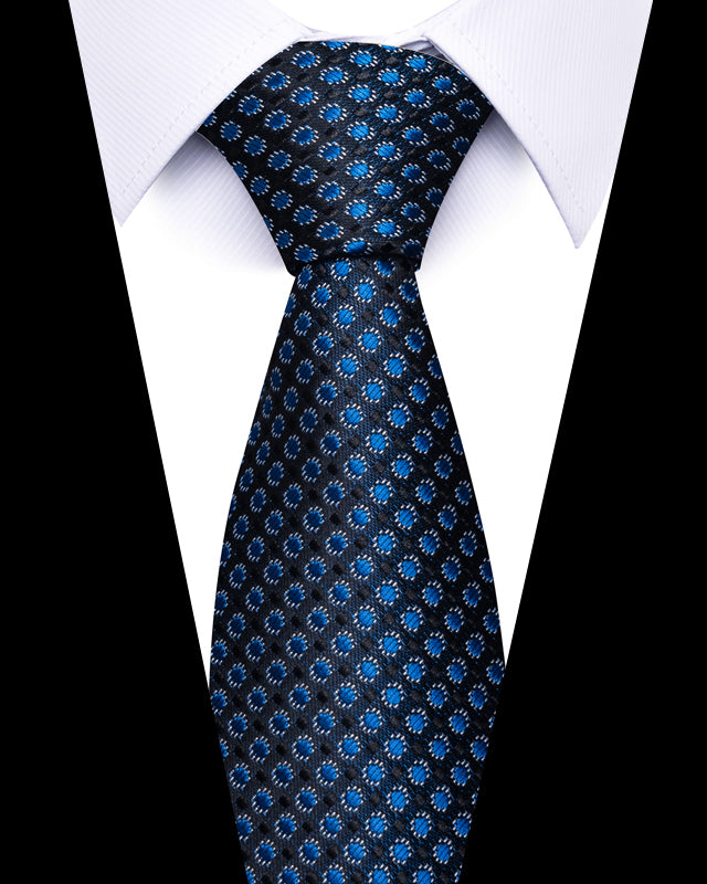 Men's Neckties - Formal Classic Patterned Tie (50 Style Options) Royal Dot Matrix Blue Belts & Ties - Tophatter Daily Deals