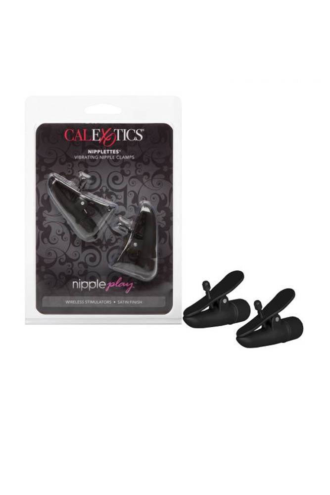 Cal Exotics - Nipple Play - Nipplettes Vibrating Nipple Clamps - Black BDSM - Tophatter Daily Deals