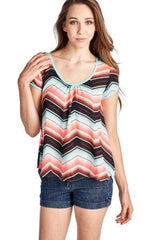 Women's Short Sleeve Shirred Front Top with Bow Back Detail Tops - Tophatter Daily Deals