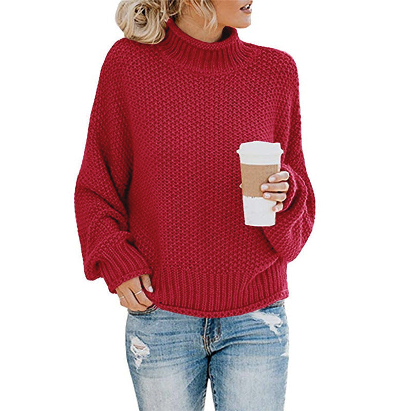 Warm Women's Pullover Sweater - Turtleneck Knit, Winter Wine red 3D Changing Face Moving Picture Frame - Tophatter Daily Deals