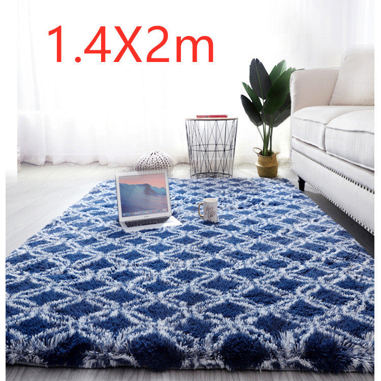 Bedside Pattern Carpet Living Room Tea Table Mat Blue 1.4X2m 0 - Tophatter Daily Deals