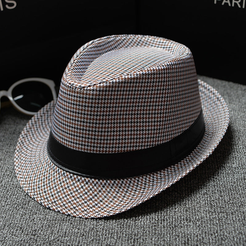British Houndstooth European And American Sun Hats For Men Houndstooth black coffee 58cm 0 - Tophatter Daily Deals