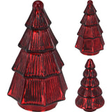 Red Glass Christmas Tree | Freestanding Mottled Gold Tree Ornament - 20cm Ornament - Tophatter Daily Deals