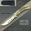 CSGO Golden Butterfly Knife TRAINER Dull Spring Latch PRACTICE Balisong Dull w holes - Can NOT Sharpen Knife-Balisong - Tophatter Daily Deals