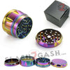 Rainbow Stainless Steel 2.5" Magnetic Spice Herb Grinder 4 piece - Diamond Smoking Accessories - Tophatter Daily Deals