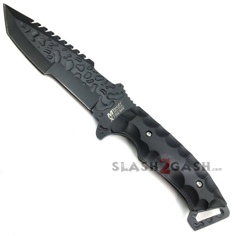 MTech Xtreme Full Tang Black Fixed Blade Tactical Fighter Knife w/Sheath Knife-Fixed - Tophatter Daily Deals