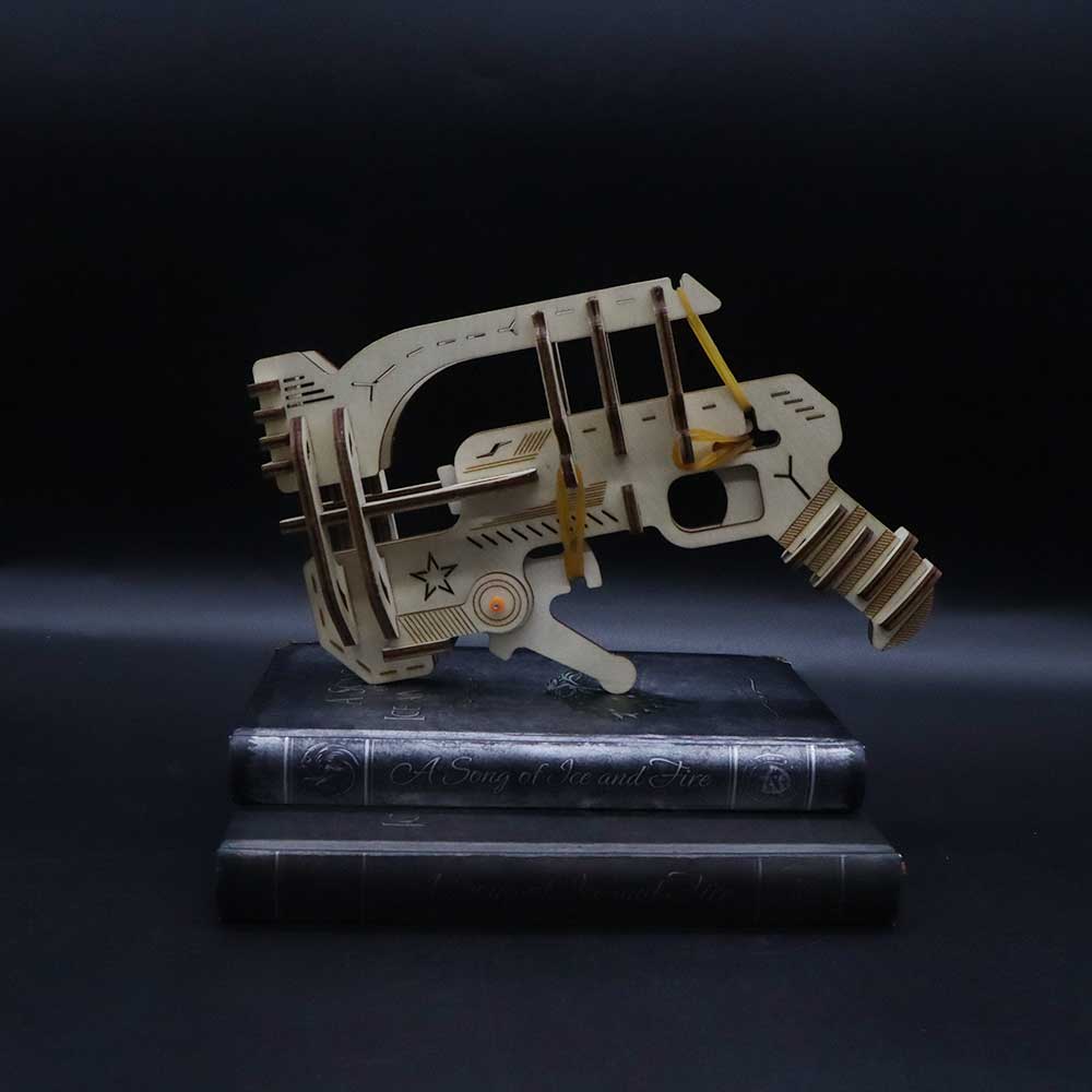 Ranger Ping Pong Ball Shooter Wooden Rubber Band Gun Model Kit - Tophatter Daily Deals