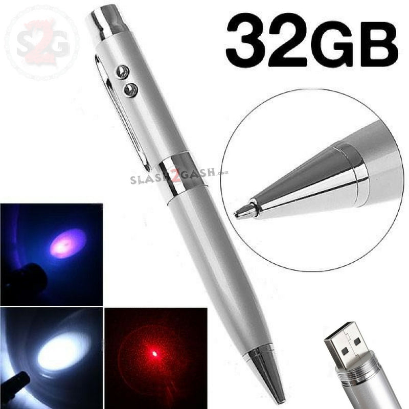 5-in-1 Multi Function Pen w/Laser 2 Lights USB Flash Drive 2.0 - 32gb 32GB 2.0 Double the storage for $5 more! USB Flash Drive - Tophatter Daily Deals