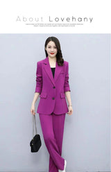 Business Suit Wide Leg Pants Two-piece Suit For Women 0 - Tophatter Daily Deals