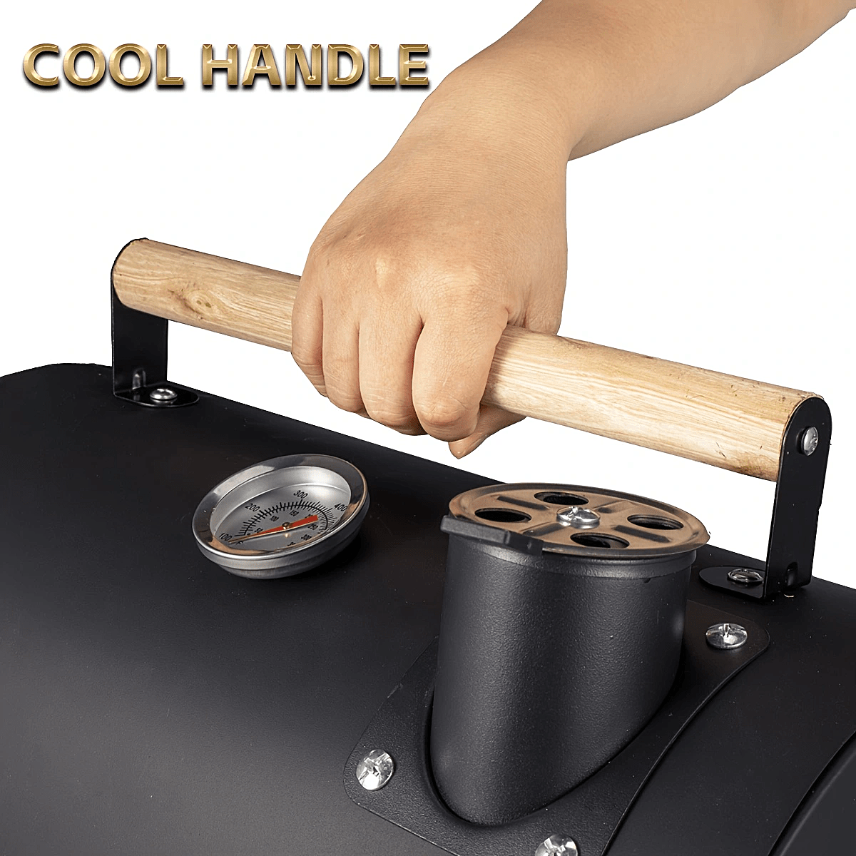 Portable Charcoal Grill BBQ Smoker with Handle Kitchen Appliances - Tophatter Daily Deals