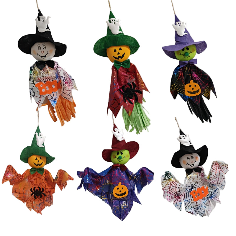 Halloween Hanging Ghosts Pumpkin & Straw Decorations Set Halloween - Tophatter Daily Deals