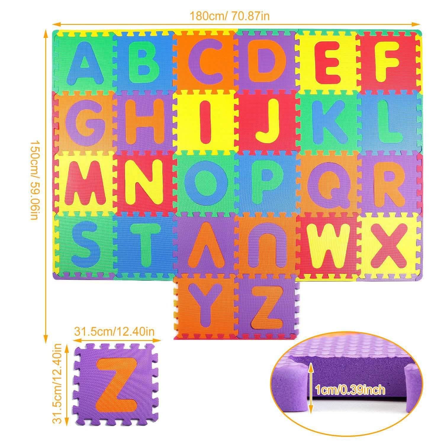 26-Piece: Kids Alphabet Play Mat For Infants Baby Toddlers Toys & Games - Tophatter Daily Deals