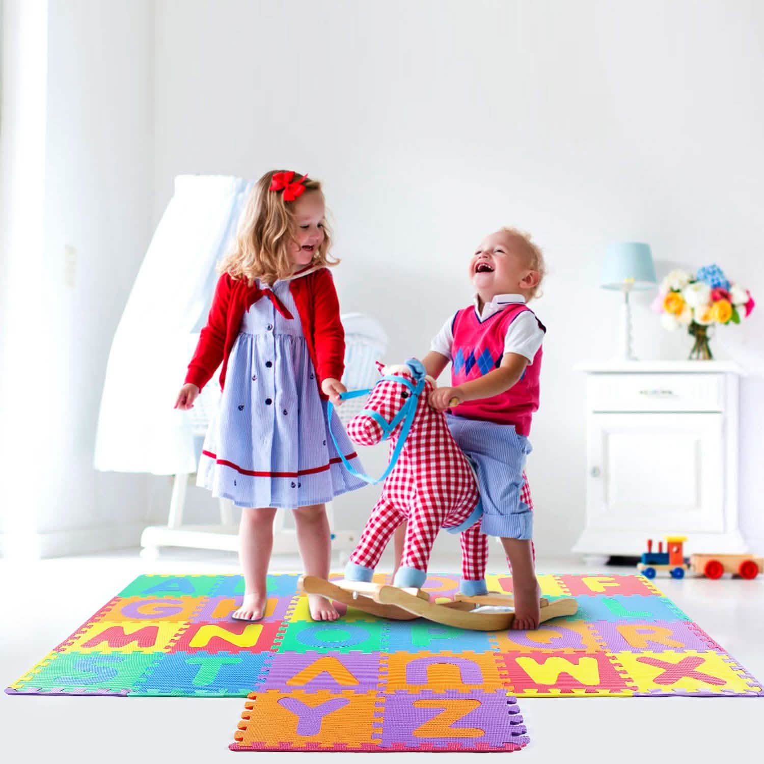 26-Piece: Kids Alphabet Play Mat For Infants Baby Toddlers Toys & Games - Tophatter Daily Deals