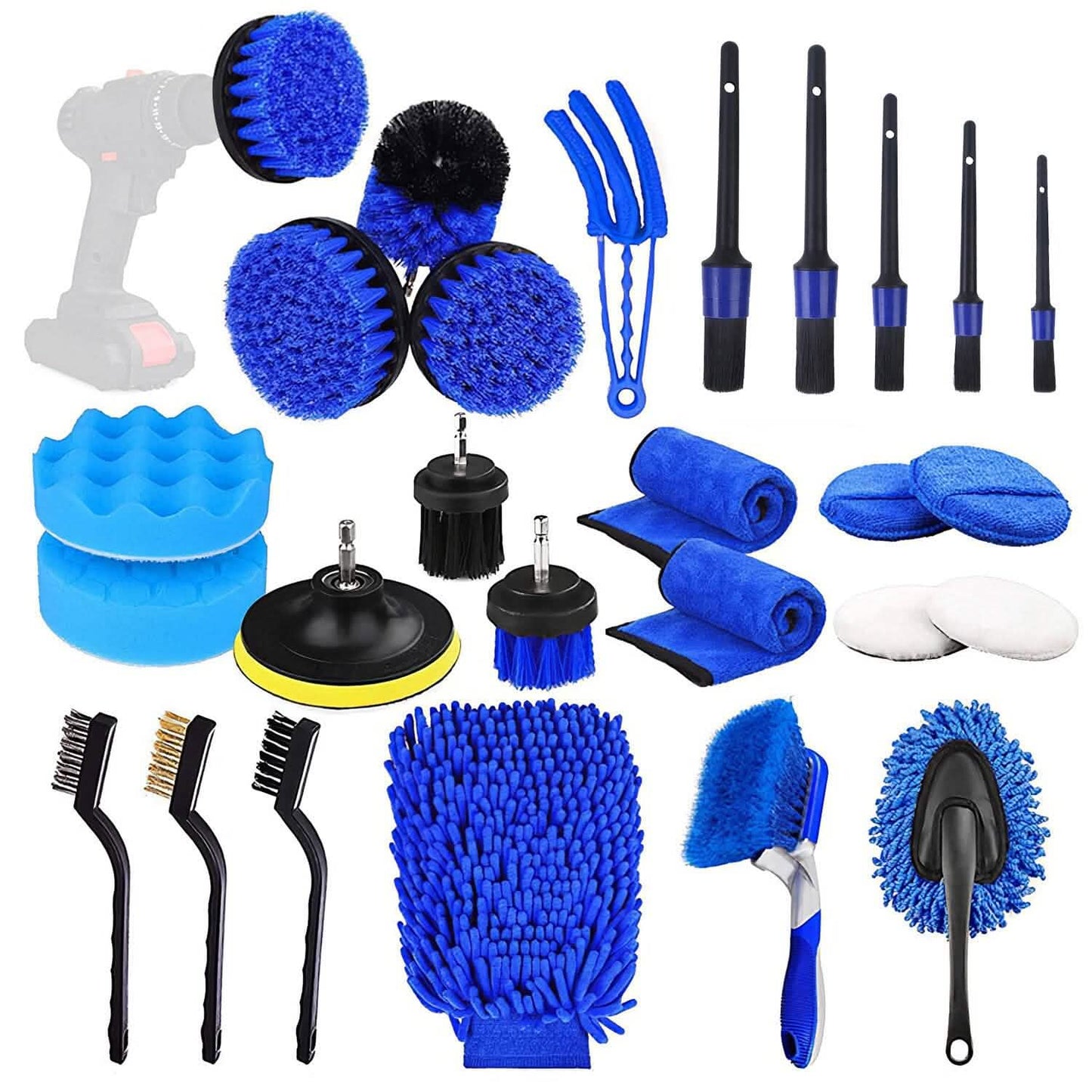 26-Pieces: Car Detailing Brush Kit Automotive - Tophatter Daily Deals