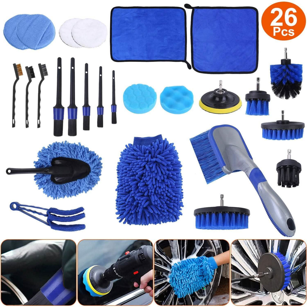 26-Pieces: Car Detailing Brush Kit Automotive - Tophatter Daily Deals