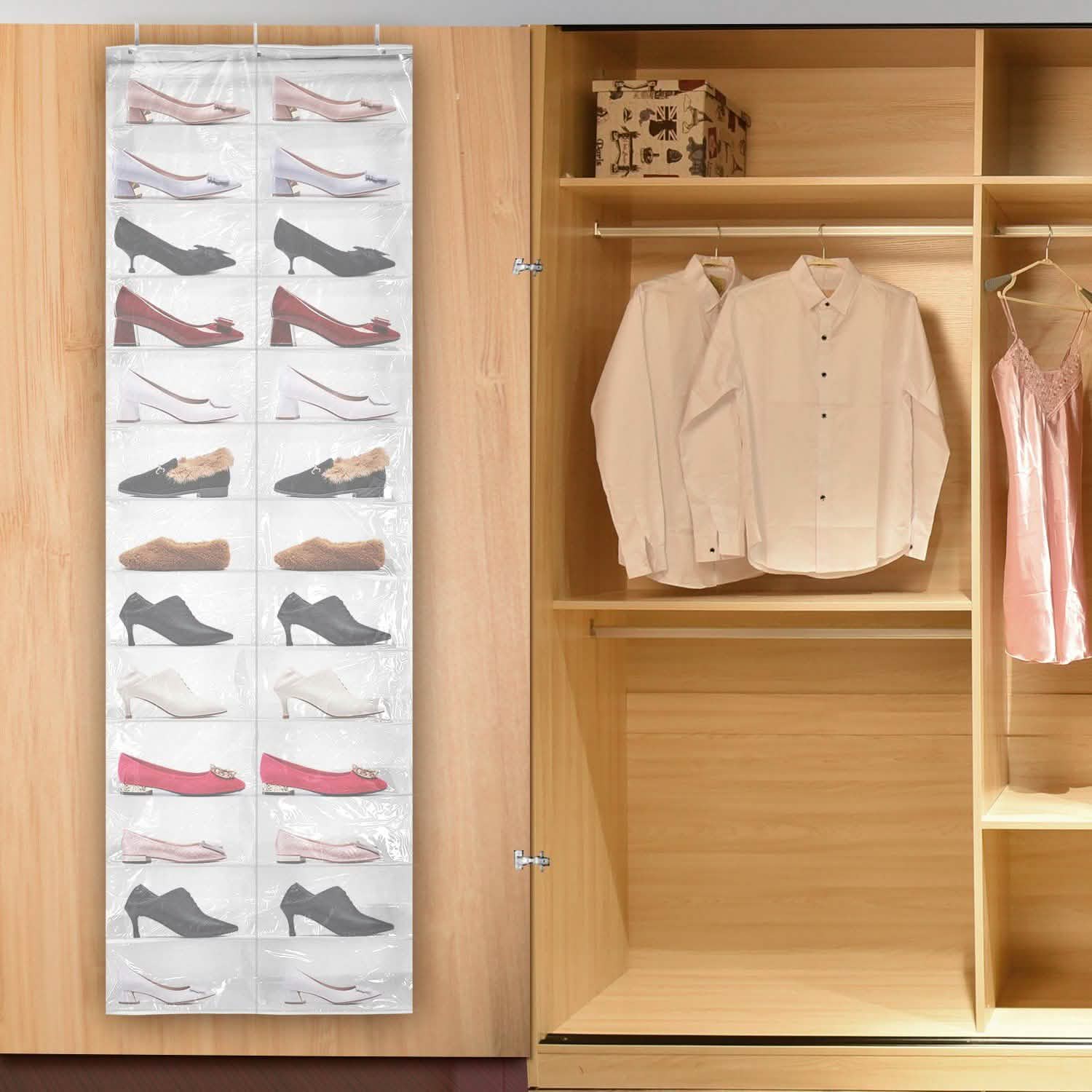 26 Pockets Over the Door Shoe Rack Storage & Organization - Tophatter Daily Deals