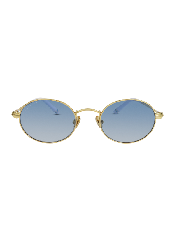 Out East Eyewear Meadow Sunglasses Gold Gradient Blue Lens Sunglasses - Tophatter Daily Deals