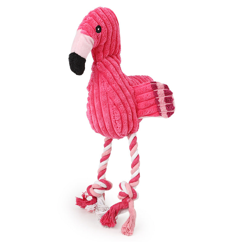 Brushed Velvet Animal Shape Vocal Flamingo Wear-Resistant Bite Resistant Dog Toy 0 - Tophatter Daily Deals