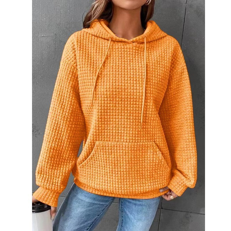 Soft Cozy Women’s Hoodie Sweater - Waffle Knit Layering Yellow 3D Changing Face Moving Picture Frame - Tophatter Daily Deals