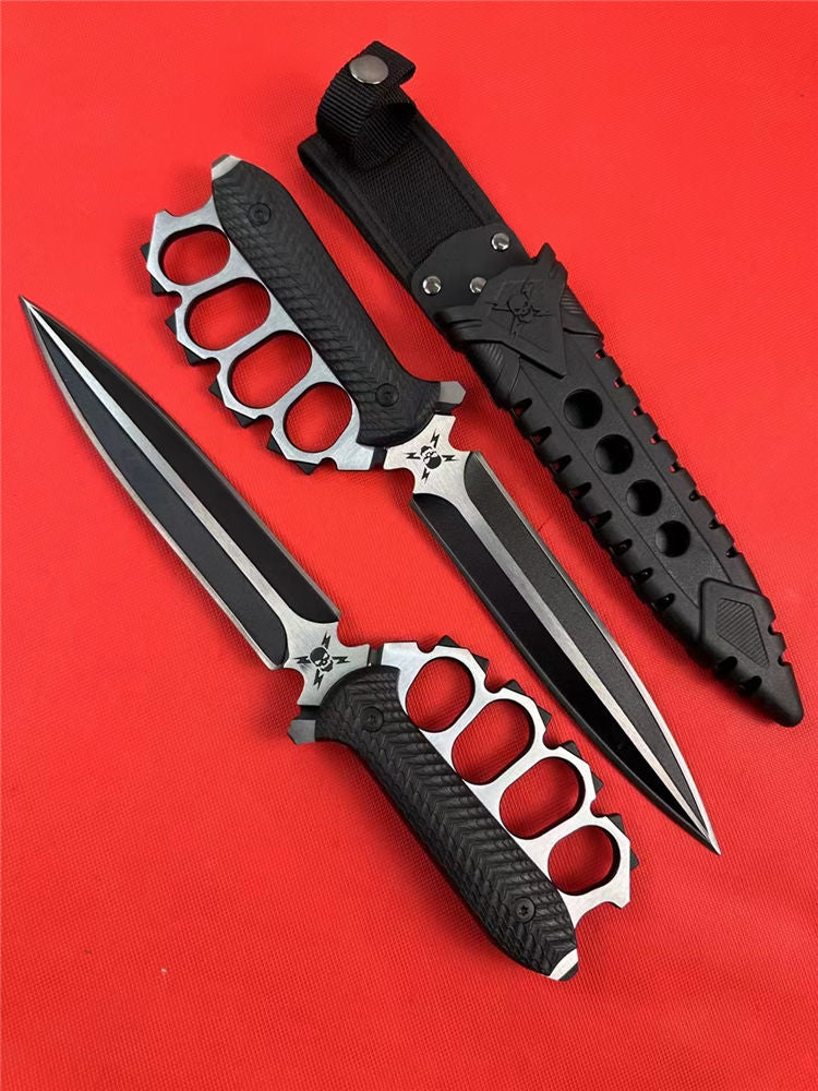 M48 Liberator Trench Knife | 7 1/2” 2Cr13 stainless steel blade | 13 3/4” overall | Vortec and nylon sheath included-GS76 Pocket Knives - Tophatter Daily Deals