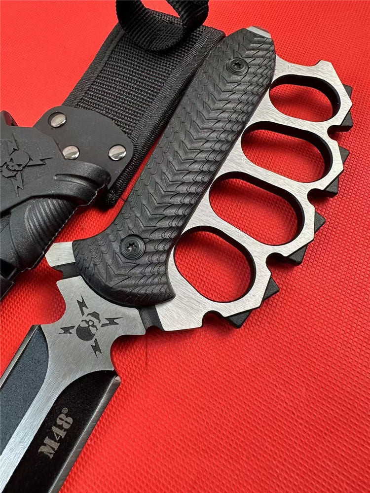 M48 Liberator Trench Knife | 7 1/2” 2Cr13 stainless steel blade | 13 3/4” overall | Vortec and nylon sheath included-GS76 Pocket Knives - Tophatter Daily Deals