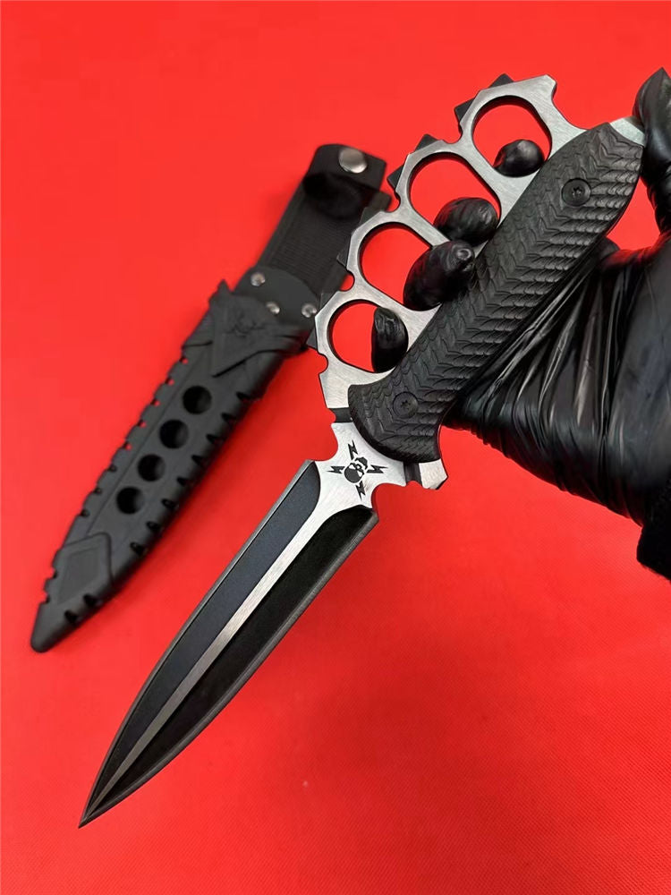 M48 Liberator Trench Knife | 7 1/2” 2Cr13 stainless steel blade | 13 3/4” overall | Vortec and nylon sheath included-GS76 Pocket Knives - Tophatter Daily Deals