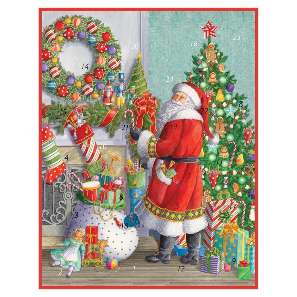 Santa at the Mantel Christmas Advent Calendar | Picture Advent Calendar 41x32cm Advent Calendar - Tophatter Daily Deals