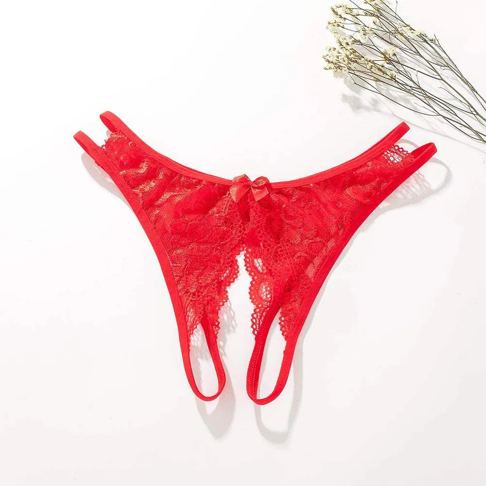Jessica's Crotchless Lingerieâ„¢ Open Crotch Thong Jessica'sâ„¢ Red Underwear - Tophatter Daily Deals