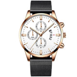 Mens Business Luxury Watches For Men Mesh Band Quartz Watch White Rose Gold Watches - Tophatter Daily Deals