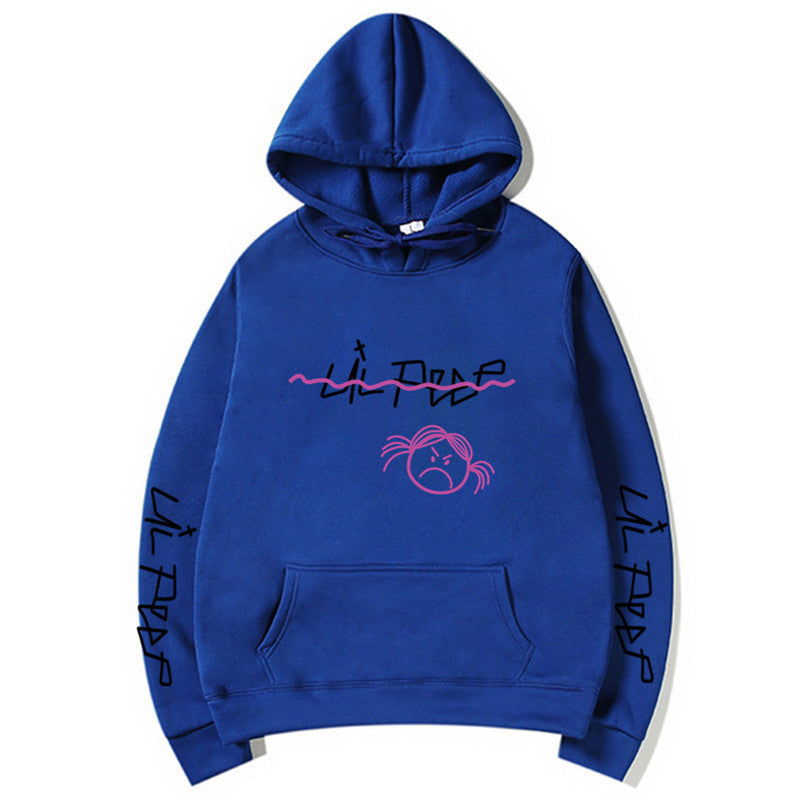 Oversized Unisex Pullover Hoodie - Relaxed Cotton Blend Blue 3D Changing Face Moving Picture Frame - Tophatter Daily Deals
