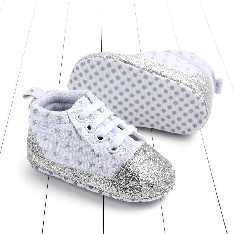 Baby sequined stars toddler shoes 0 - Tophatter Daily Deals