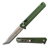 9" EDC Serrated Tanto Point Auto Switch Blade - Safety Lock - Green G10 Handle - TOPHATTER'S ARMORY DEALS Collectible Weapons - Tophatter Daily Deals