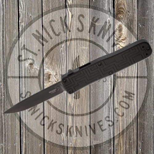 Boker Plus USA/Hogue OTF AUTO Knife 3.5" 154CM Black Blade, Black Aluminum Handles - 06EX263 Automatic Knives - Tophatter Daily Deals