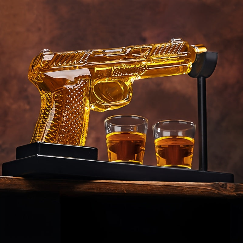 Gun Whiskey Decanter Set with Shot Glasses Kitchen Appliances - Tophatter Daily Deals