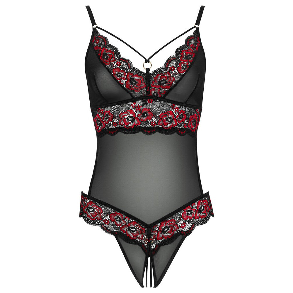 Cottelli Floral Lace Crotchless Bodysuit – Seductive Lingerie > Clothes > Bodies and Playsuits - Tophatter Daily Deals