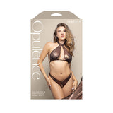 Opulence Halter Top and Crotchless Pearl Panty Set – Lingerie S/M > Clothes > Lingerie Sets - Tophatter Daily Deals