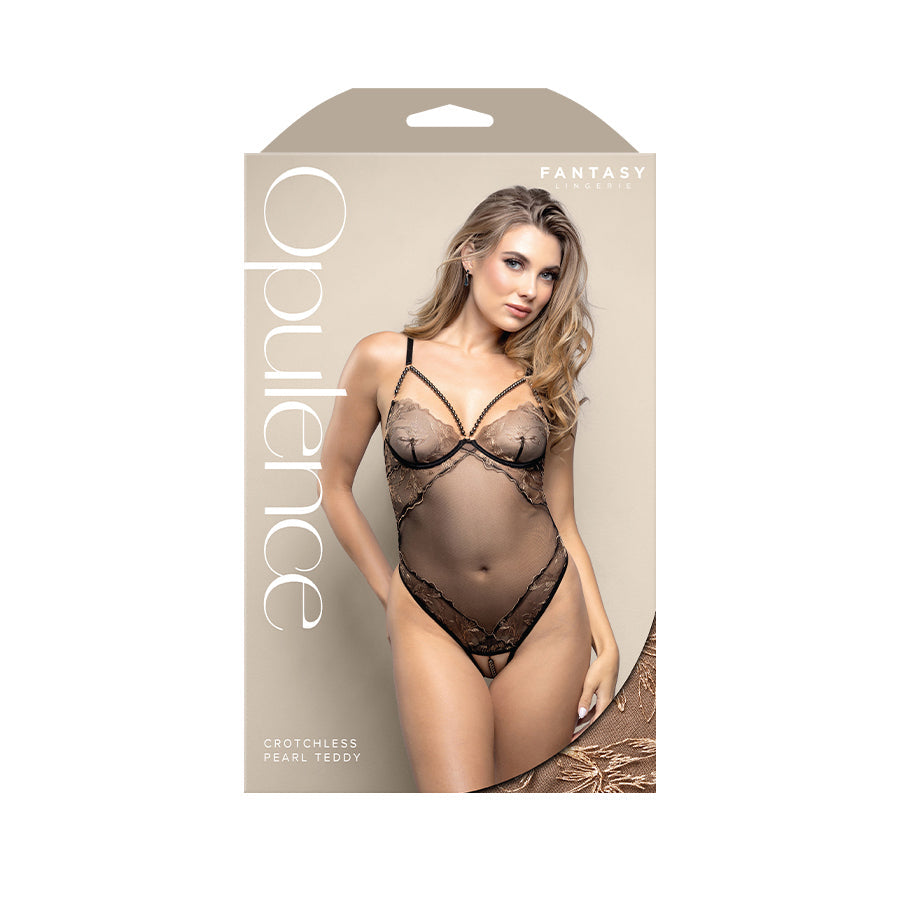 Opulence Crotchless Pearl Teddy – Embroidered Mesh Lingerie S/M Size > Clothes > Teddies - Tophatter Daily Deals