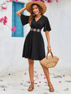 Surplice Flutter Sleeve Mini Dress Casual Dresses - Tophatter Daily Deals