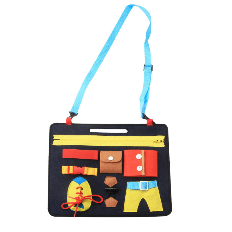 Baby learning dressing buckle zipper learning board Pants learning board 0 - Tophatter Daily Deals