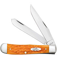 Case Trapper - Persimmon Orange Peach Seed Jig Bone - 26560 Traditional Knives - Tophatter Daily Deals
