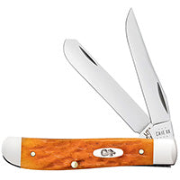 Case Mini Trapper - Persimmon Orange Bone Peach Seed Jig - 26561 Traditional Knives - Tophatter Daily Deals