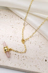 Gold-Plated Bar Pendant OT Chain Necklace Necklaces - Tophatter Daily Deals