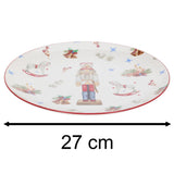Nutcracker Christmas Plate Large | Retro Ceramic Festive Dinner Plate - 27cm Plate - Tophatter Daily Deals