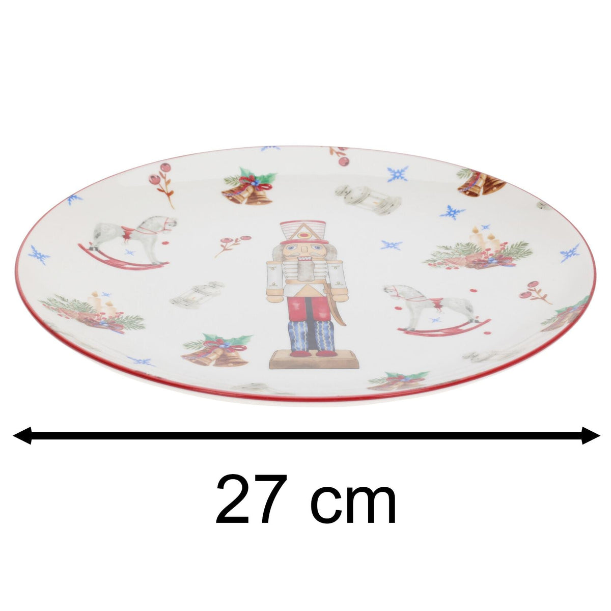 Nutcracker Christmas Plate Large | Retro Ceramic Festive Dinner Plate - 27cm Plate - Tophatter Daily Deals