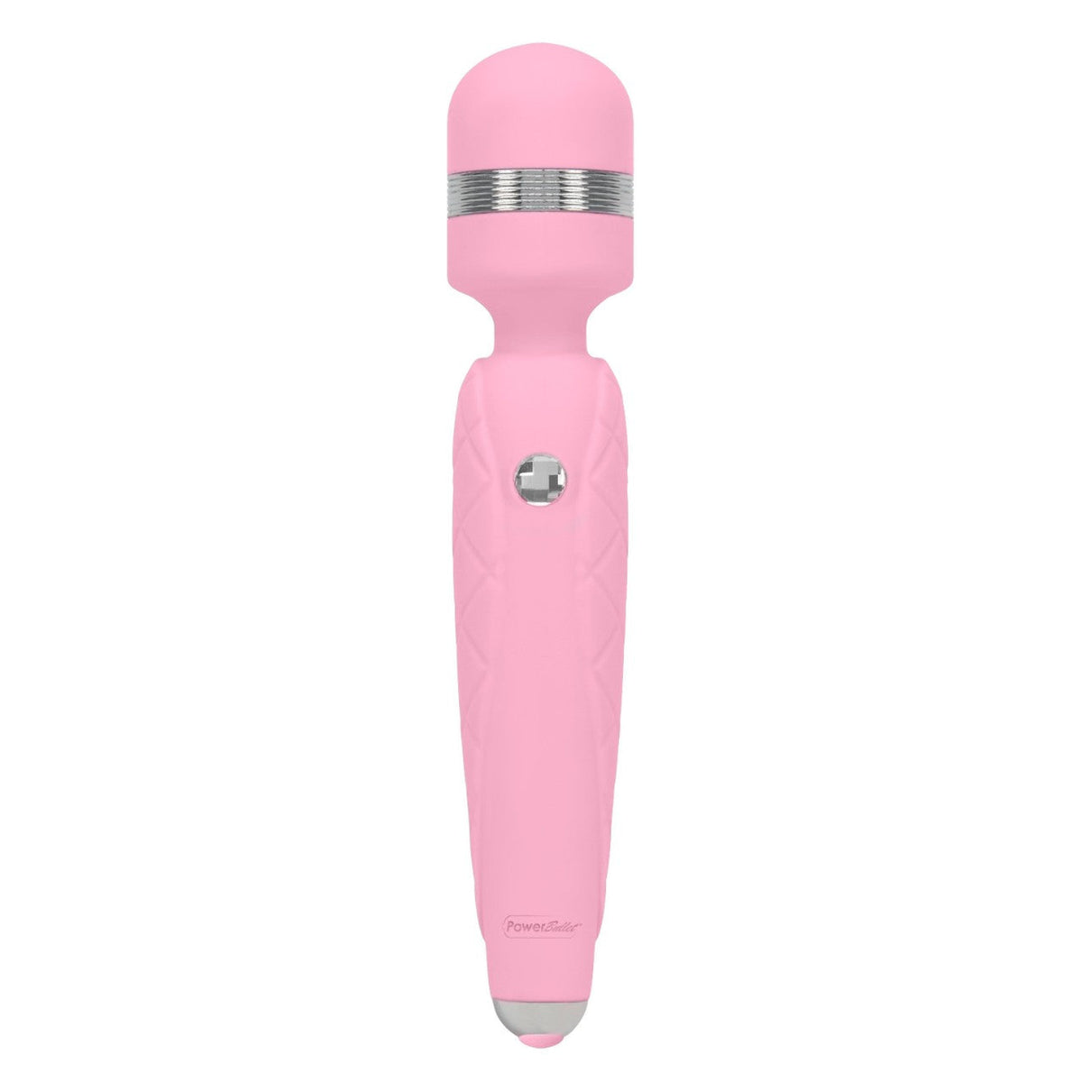Pillow Talk Cheeky Vibrating Massage Wand in Pink Pink Silicone USB Rechargeable Massage Wand - Tophatter Daily Deals